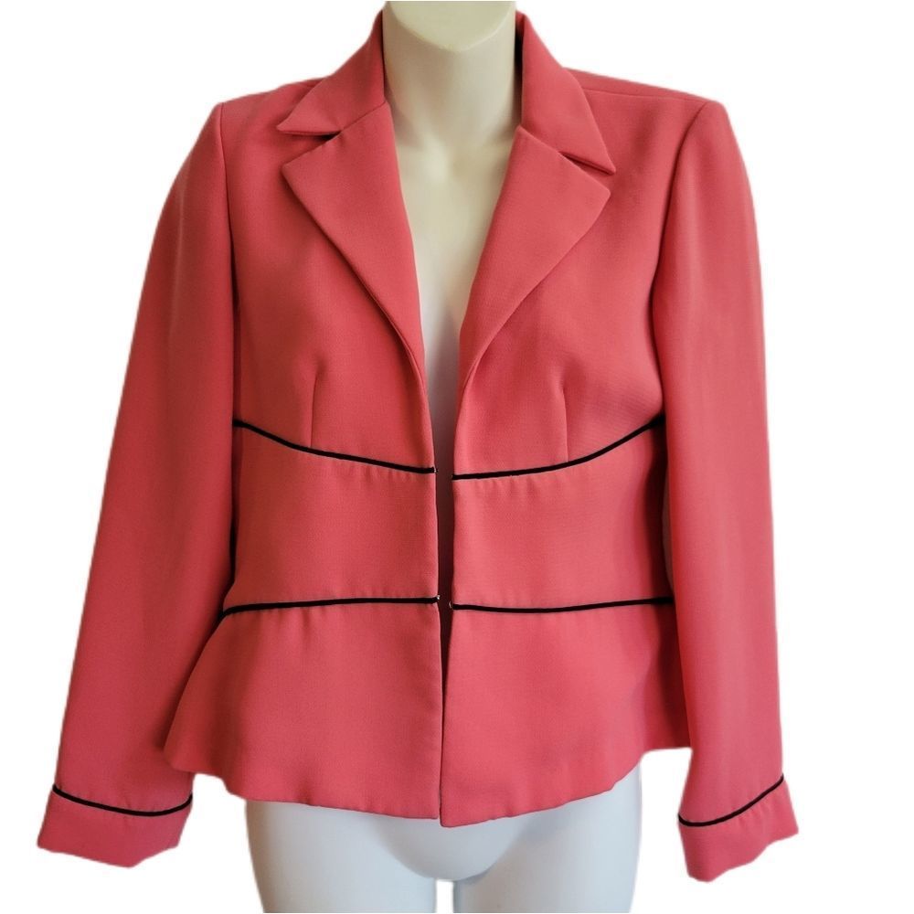 Vintage Y2K Positive Attitude Pink Trim Long Sleeve Blazer Size 6